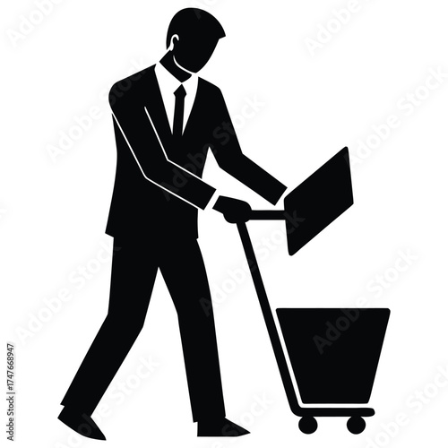 salesperson doing work on white background