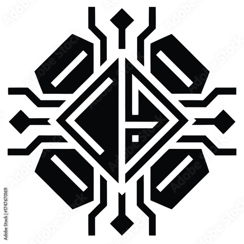 techno fragment vector icon on ehite background