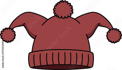 Jester hat festive holiday character costume accessory vector