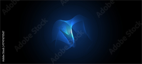 neon futuristic 3d sphere of blue purple glowing digital waves particles future technology concept engineering science abstract energy orb data innovations abstract blue background