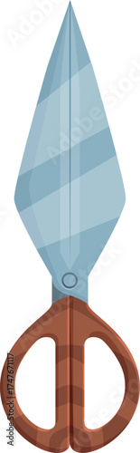 Close up of pinking shears, essential tool for dressmaking and sewing, preventing fabric from fraying with zigzag blades