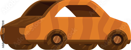 Eco friendly wooden toy car promoting sustainable playtime and learning for children
