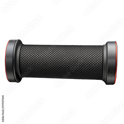 Ergonomic bicycle handlebar grips with a textured surface for enhanced control, isolated on transparent background
