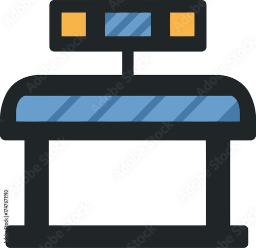 Modern ticket vending machine electronic kiosk retail service vector
