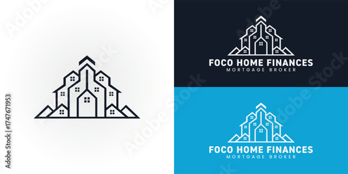 Sleek and modern logo features a skyline of homes with a central upward-pointing arrow, symbolizing growth, achievement, and the journey to homeownership in the Fort Collins area.