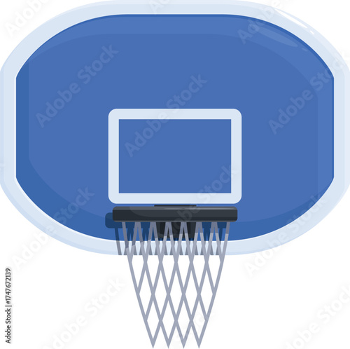Basketball hoop hanging, ready for playing basketball