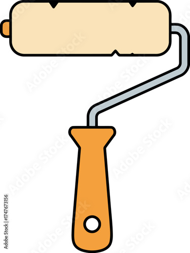 Diy home renovation painting tool roller vector