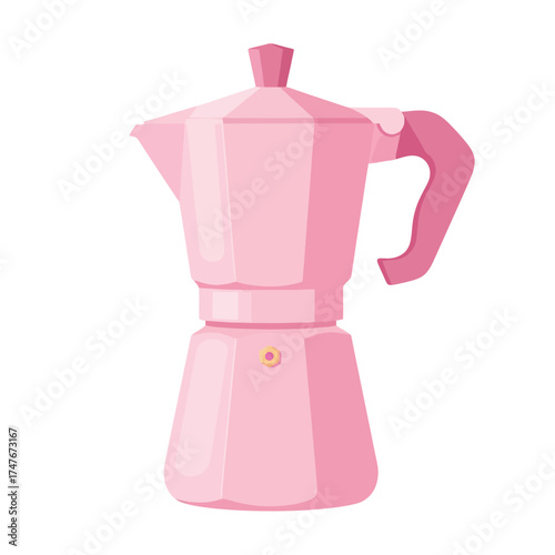 Brew the perfect espresso with this charming pink Moka pot for a delightful coffee experience at home