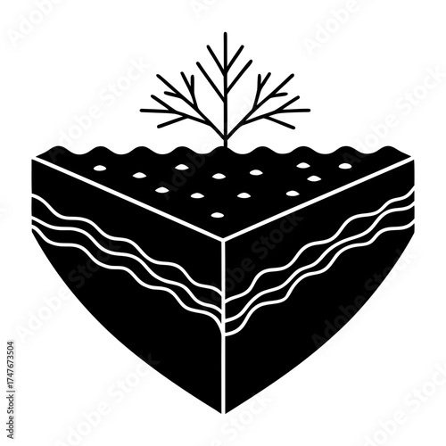 Earth Cross Section Vector Illustration