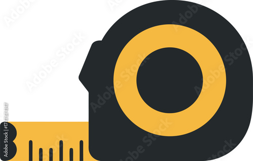 Industrial tape measure tool for accurate measurements vector