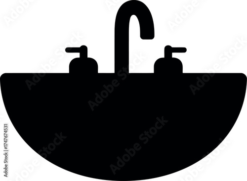 Modern bathroom sink icon vector clean design for home renovation vector