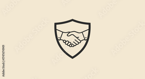 Handshake Shield Icon for Trust and Partnership