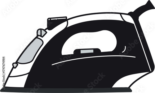Modern steam iron isolated household appliance for laundry and garment care vector