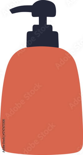 Orange soap dispenser modern design pump bottle vector