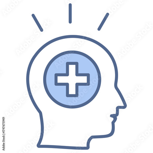 Mental Health Blue Icon