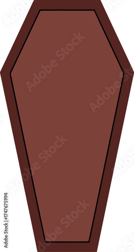 Wooden coffin occult symbol funeral ritual object vector