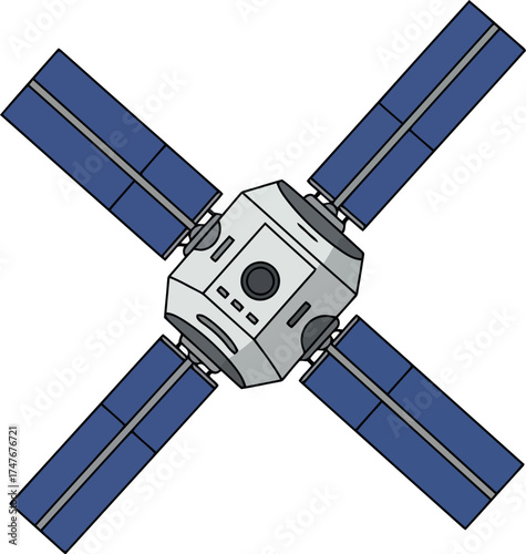 Space station satellite illustration icon vector vector