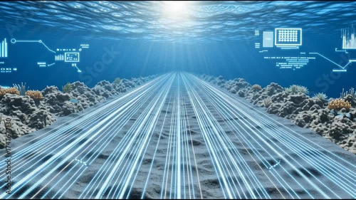 Underwater fiber optic cables link the internet together.