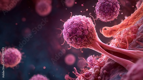 3D illustration depicting uterine and vaginal infections, including potential uterus cancer. Visual representation of infections and cancerous conditions affecting the female reproductive system.
 
