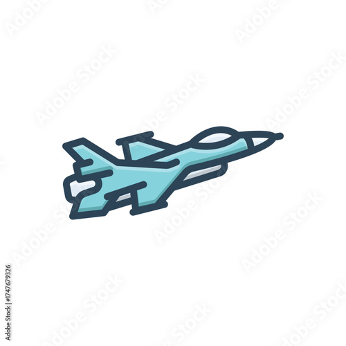 Color illustration icon for fighter