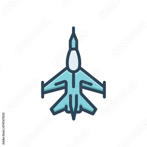 Color illustration icon for fighter