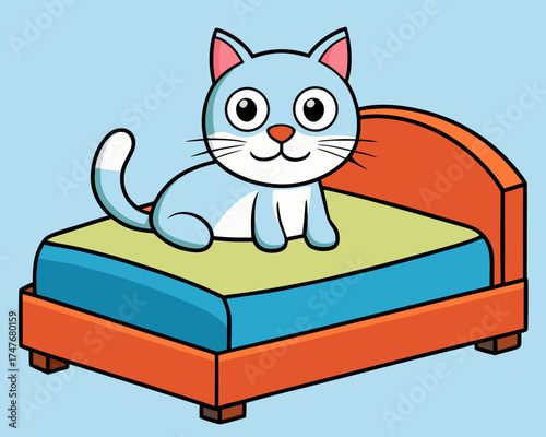 cat on the bed