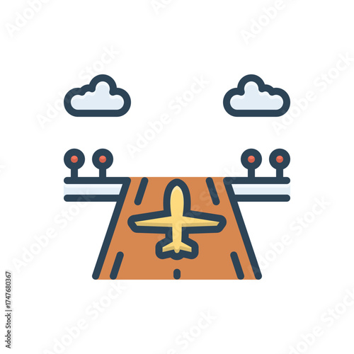 Color illustration icon for runway