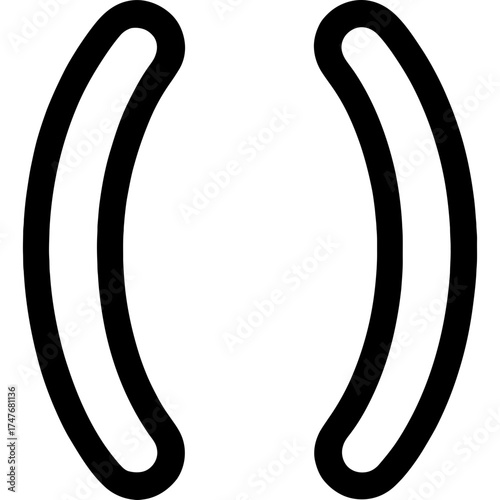 Parentheses punctuation marks outline icon vector