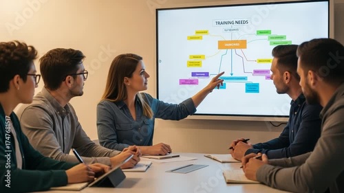 Presenting Training Needs to Colleagues in Meeting Room
