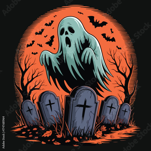 A terrifying pumpkin with a stitched mouth and dark eyes, perfect for horror Halloween T-shirts, spooky posters, and eerie festival graphics.