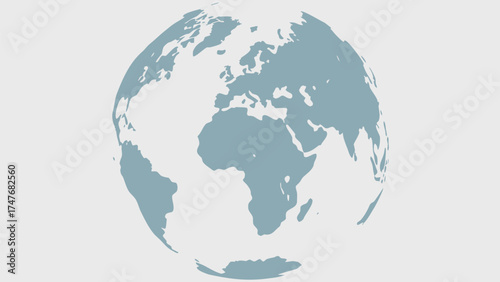 A stylized globe showing continents like africa europe and south america on a white background view