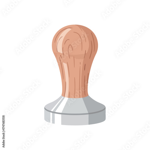Crafting the perfect espresso at home with this modern wooden handled tamper for rich delicious coffee