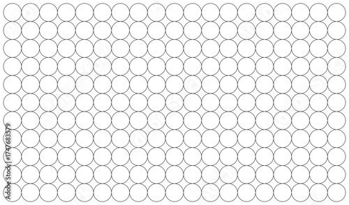 white background graphic vector with repeating circle pattern texture in black line art style