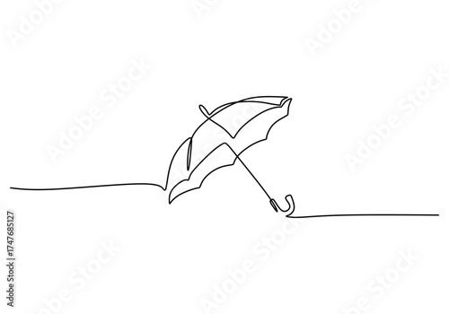 Continuous Line Drawing of an Open Umbrella