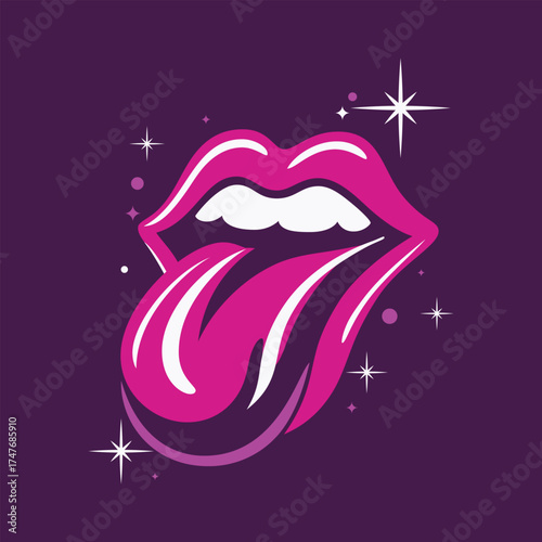 mouth with tongue sticking out