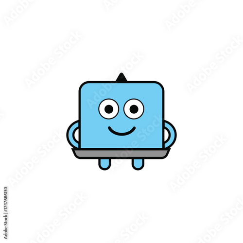 Online learning mascot cartoon vector design
