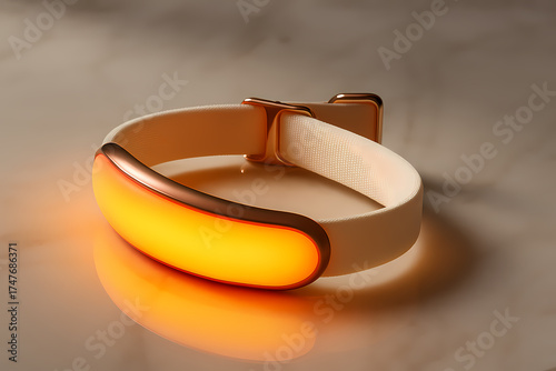 Glowing wearable device with rose gold accents modern technology luxury lifestyle concept