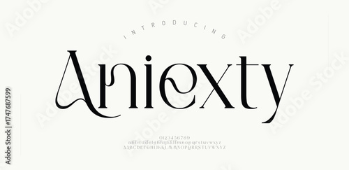 Abstract Fashion font alphabet. Minimal modern urban fonts for logo, brand etc. Typography typeface uppercase lowercase and number. vector illustration
