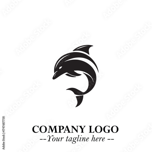 Dolphin Logo Symbol in Elegant Minimalist Vector Design for Modern Marine and Oceanic Branding