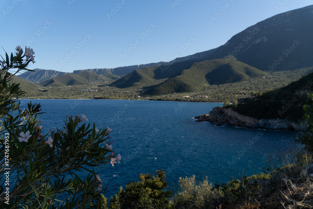 Naklejka premium sea and the mountains