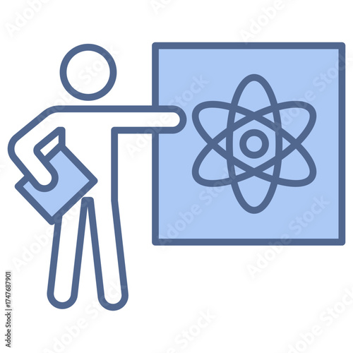 Scientist Teacher Blue Icon