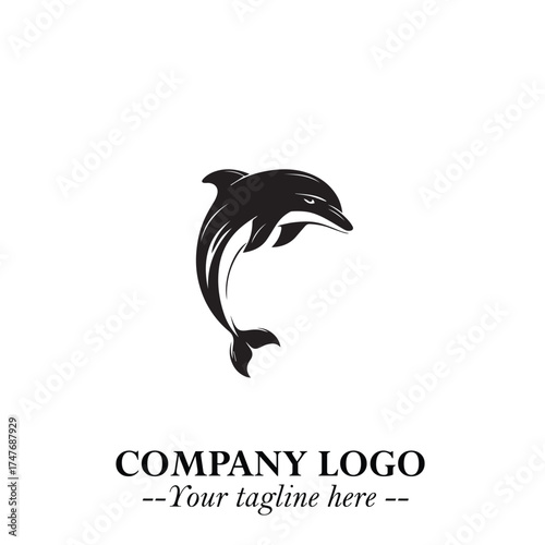 Dolphin Logo Symbol in Elegant Minimalist Vector Design for Modern Marine and Oceanic Branding