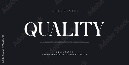 Elegant Font Uppercase Lowercase Number And Ampersand. Classic Lettering Minimal Fashion Designs. Typography modern serif fonts regular decorative vintage concept. vector illustration

