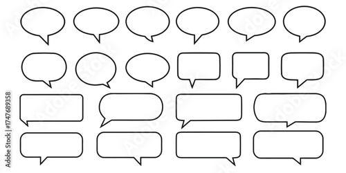 speech bubble, text bubble, chat bubble, dialogue, conversation, message, communication, blank, empty, outline, border, shape, graphic, design element, icon, illustration, isolated, white background, 