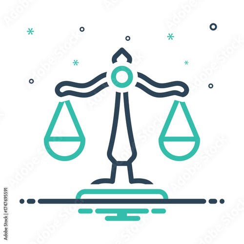Mix icon for justice scale