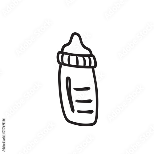 Baby bottle doodle illustration
