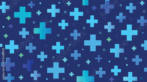 Blue background featuring scattered dots and stars, creating a whimsical celestial pattern..eps