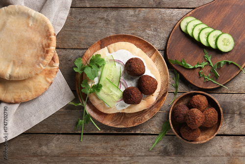 Plate of delicious pita wit...
