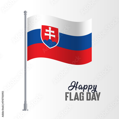 Slovakia Flag Pole Vector Illustration Wavy Flag Pole Happy Flag Day Free Download Slovakia Flag Pole Vector Illustration Wavy Flag Pole Happy Flag Day - GFXLoad