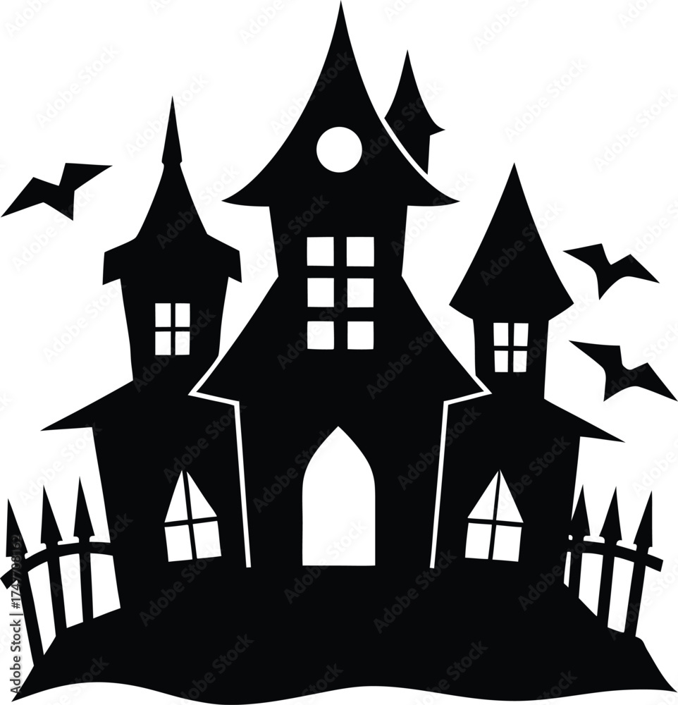 Obraz premium Haunted House Silhouette